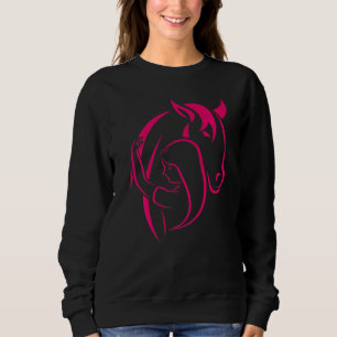 Colourful Horse Riding Horseback Horse Silhouette Sweatshirt