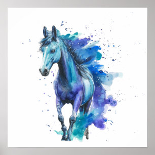 Colourful Horse Watercolor Art – Spirit Animal Art Poster
