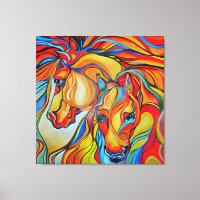 Colourful Horses Abstract Art
