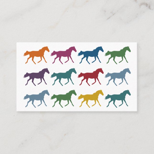 Colourful Horses Business Cards (Front)