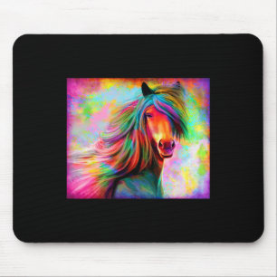Colourful Horses Horseback Riding Horse Lovers Flo Mouse Pad
