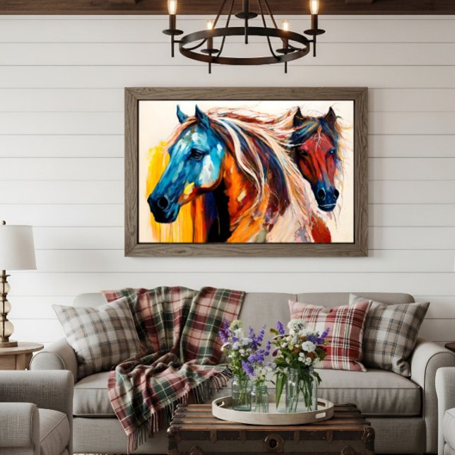Colourful Horses Vibrant Art Poster (Creator Uploaded)
