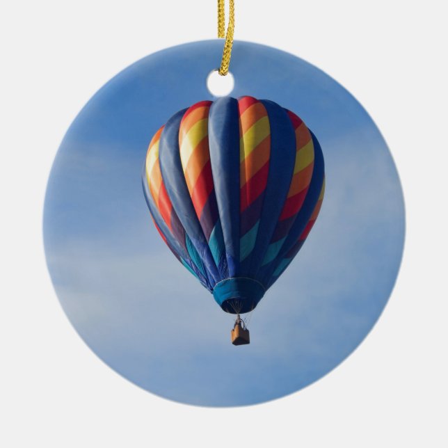 Colourful Hot Air Balloon Ceramic Tree Decoration (Front)