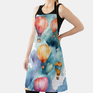 Colourful Hot Air Balloon Pattern Apron