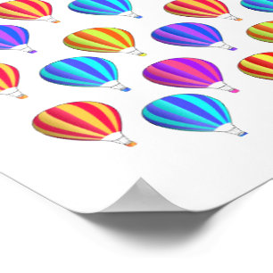 Colourful Hot Air Balloon Pattern Poster
