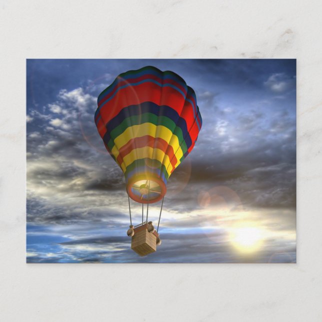 Colourful Hot Air Balloon Postcard (Front)