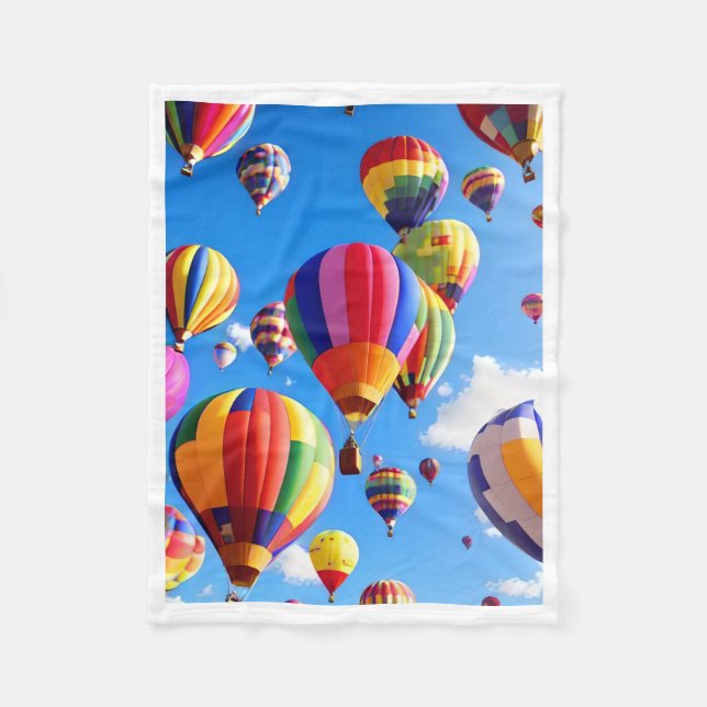 Colourful Hot Air Balloons Blanket (Front)