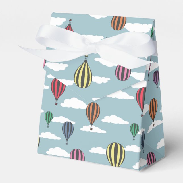 Colourful hot air balloons favour box (Front Side)