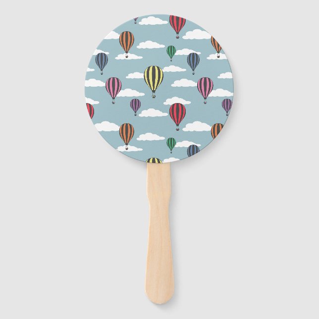 Colourful hot air balloons hand fan (Front)