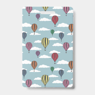 Colourful hot air balloons ID badge