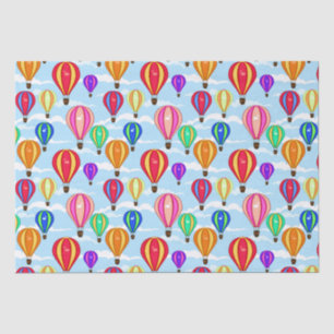 Colourful Hot Air Balloons In The Sky Tissue Paper
