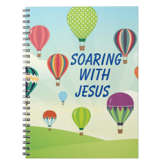 Colourful hot air balloons kids celebration notebook
