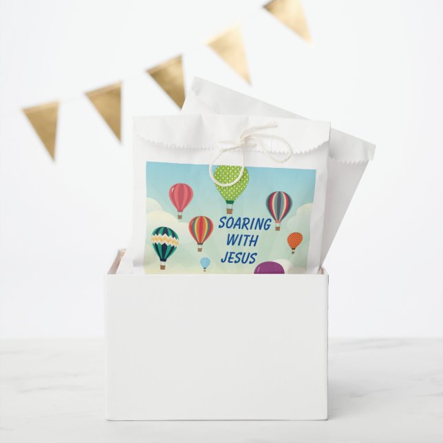 Colourful hot air balloons kids  favour bags (Party)