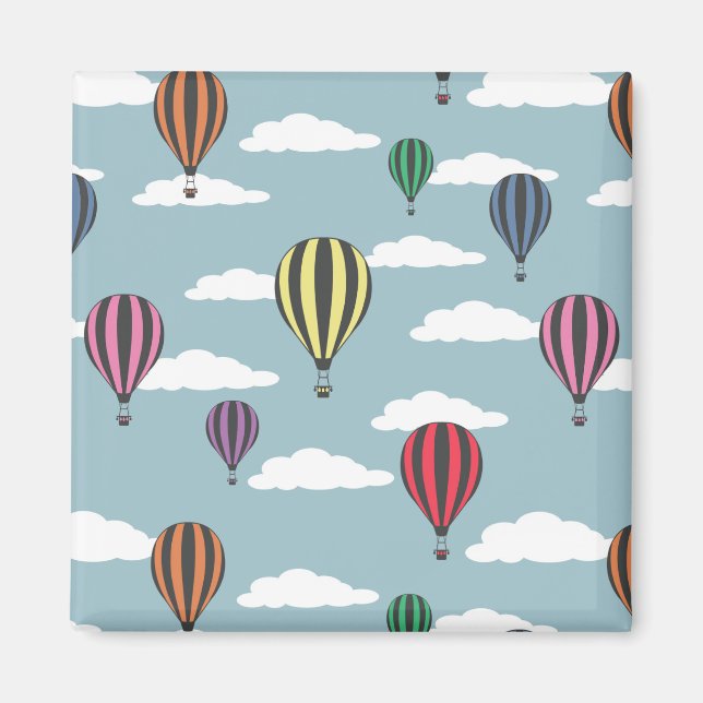 Colourful hot air balloons magnet (Front)