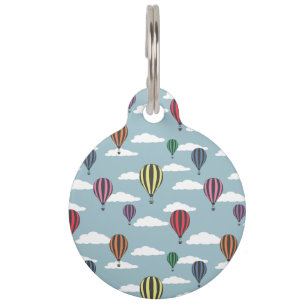 Colourful hot air balloons pet tag