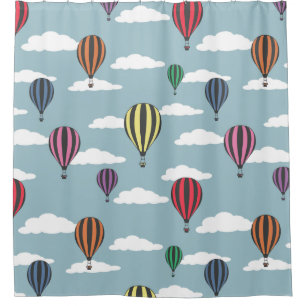 Colourful hot air balloons shower curtain