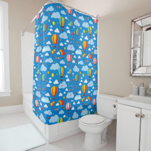 Colourful Hot Air Balloons Soaring Shower Curtain