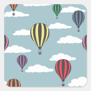 Colourful hot air balloons square sticker