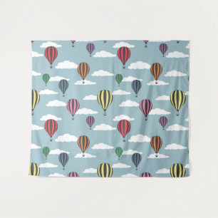 Colourful hot air balloons tapestry