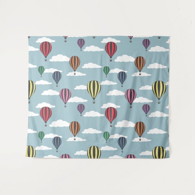 Colourful hot air balloons tapestry (Front (Horizontal))