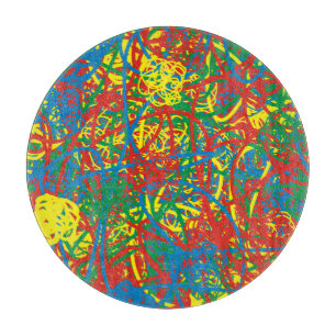 Colourful hot mess blast multi colour splash rainb cutting board