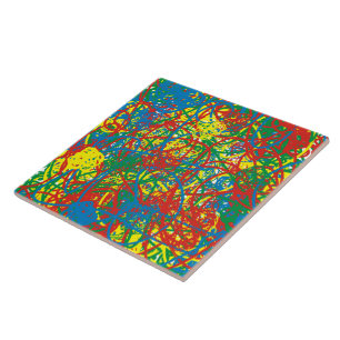 Colourful hot mess blast multi colour splash tile