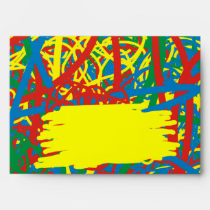 Colourful Hot Mess Multi Colour Scribbles Rainbow  Envelope