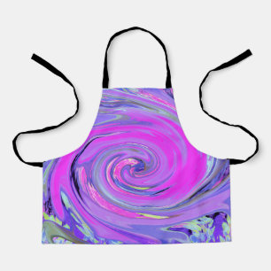 Colourful Hot Pink and Purple Boho Hippie Swirl Apron