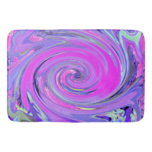 Colourful Hot Pink and Purple Boho Hippie Swirl Bath Mat