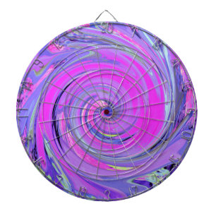 Colourful Hot Pink and Purple Boho Hippie Swirl Dartboard