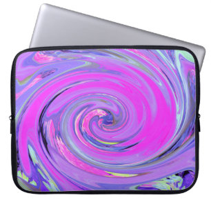 Colourful Hot Pink and Purple Boho Hippie Swirl Laptop Sleeve