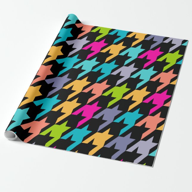 Colourful Houndstooth Seamless Pattern 2 Wrapping  Wrapping Paper (Unrolled)