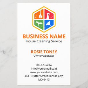 Colourful Housekeeping Service Logo QR Code Flyer