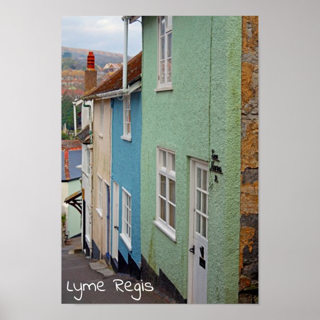 Colourful houses, Lyme Regis, Dorset, England Poster (Front)