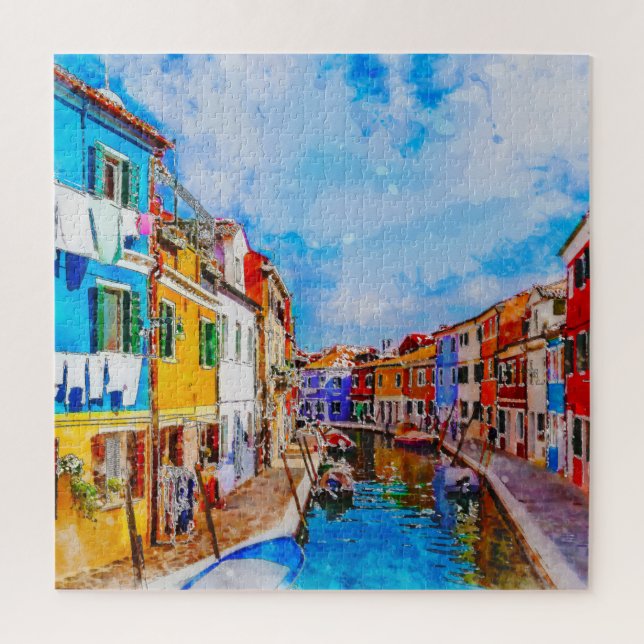 Colourful houses on Burano, Venice, Italy. Jigsaw Puzzle (Vertical)