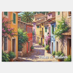 Colourful Houses Palma de Mallorca Spain Travel Magnet