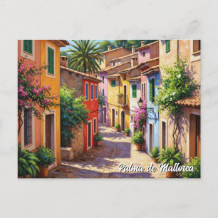 Colourful Houses Palma de Mallorca Spain Travel Postcard
