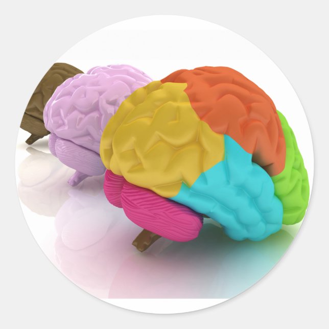 Colourful Human Brains Stickers (Front)