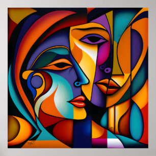 Colourful human oil painting poster