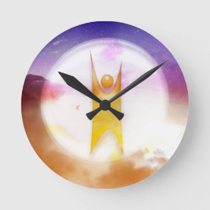 Colourful Humanism Symbol Round Clock