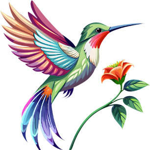 Colourful Hummingbird and Flower Decorative Pillow
