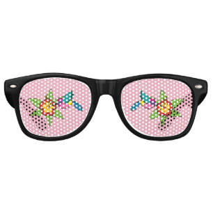 Colourful Hummingbird on Hibiscus Tropical Flower Retro Sunglasses