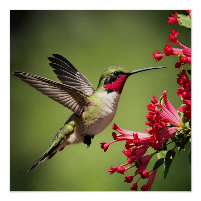Colourful Hummingbird Poster (Front)