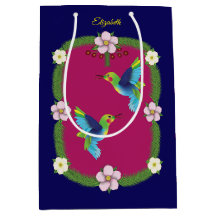 Colourful Hummingbirds.  Dark blue