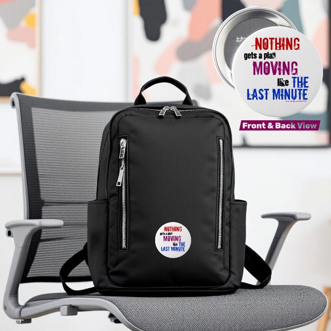 Colourful Humourous Procrastinato Typography 7.5 Cm Round Badge (round button with zoomed view of front and back)