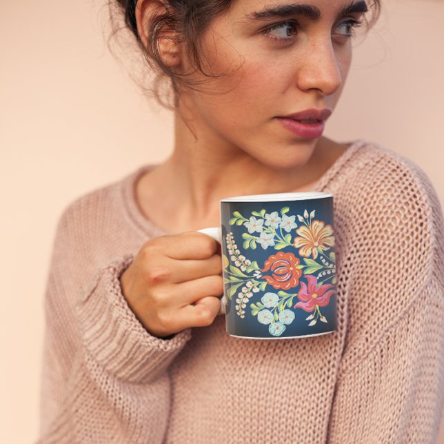 colourful Hungarian flowers Coffee Mug (Creator Uploaded)