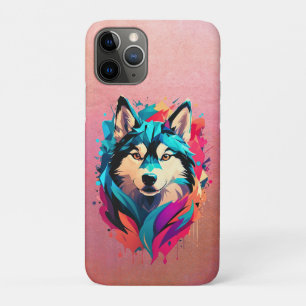 Colourful Husky Dog Head Vibrant Husky Lovers Case-Mate iPhone Case