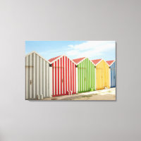 Colourful Huts On Beach