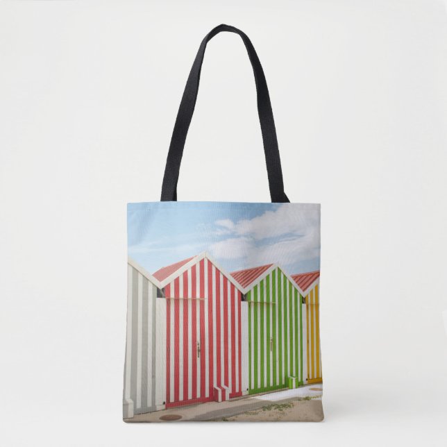 Colourful Huts On Beach Tote Bag (Front)