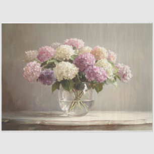 Colourful Hydrangea Bouquet Still Life Decoupage Tissue Paper